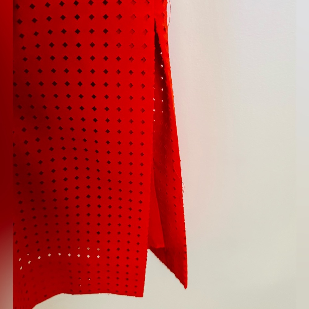 J. Crew Women’s Perforated Laser Cut Diamond Pattern Midi Dress, Size 00 - Picture 4 of 5